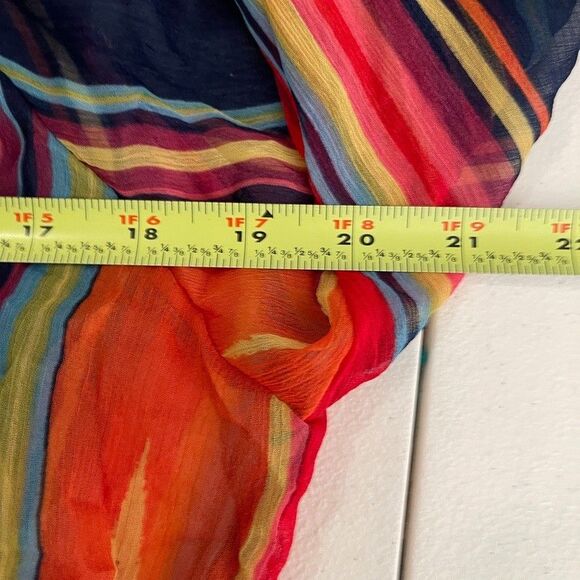 Rancho Estancia Blouse Women's XL Colorful Sheer Smocked Shirt Top Boho NWT - Picture 10 of 10